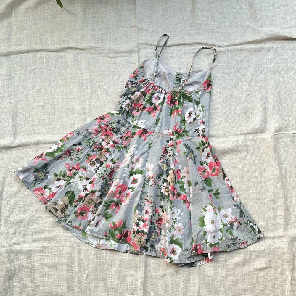 Grey Floral Skater Dress - Picture 5 of 9